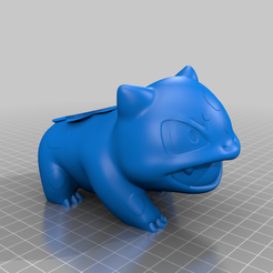 Bulbasaur_small_.png Бесплатный STL файл Bulbasaur(Pokemon) cactus / succulent pot / planter with drainage holes・3D-печатная модель для скачивания