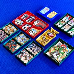 Trays-Overview.jpg Free STL file One Hundred Torii- Game box organizer・Object to download and to 3D print