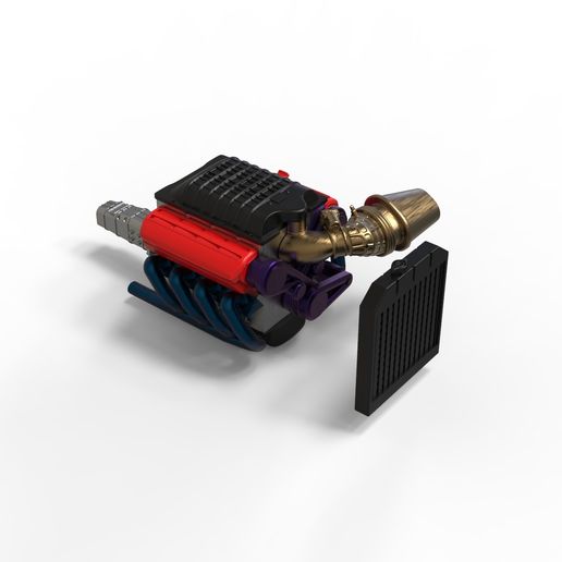🚚 3D printable model ENGINE rccar or truck・ 3D File for ・Cults