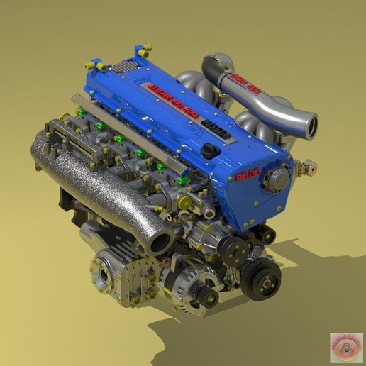 🌆 NISSAN RB26 SKYLINE GT-R - ENGINE・ STL File for 3D printing・Cults