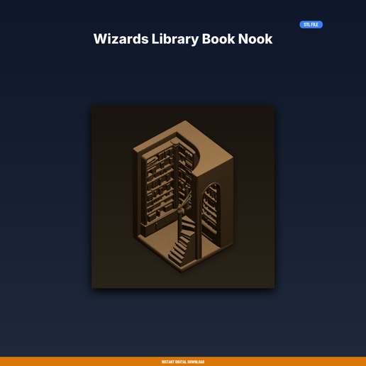 Wizards Library Book Nook - 3D Printable STL File
