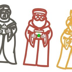 ROIS MAGES.jpg Fichier STL 3 Fèves - galette - rois mages - rois - dessert - couronne - épiphanie - cookies -・Modèle imprimable en 3D à télécharger