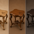 21-2.png Luxury Baroque Side Table 3D Model for CNC - Ornate End Table STL with Carved Finial Stretcher (Artcam, Aspire, DXF)