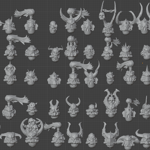 50 Chaos space marines heads