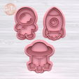 1.721.png SPACE SET X3 COOKIE CUTTER WITH STAMP / COOKIE CUTTER SPACE SET