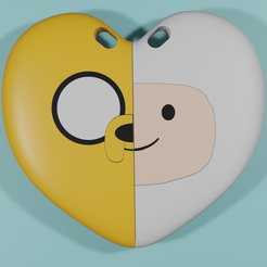 Render3.png Fichier STL Porte-clés Finn et Jake・Modèle pour impression 3D à télécharger