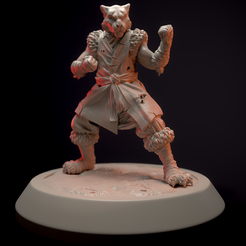 1_Main-Camera.png 3D file Panther-headed monk miniature・3D printable model to download, sambol0sculpt