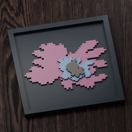 Hydreigon Line - Pokemon Silhouette Frame | Box sprite | STL