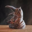 6.jpg Rhino Head Bust - With or Without Cigar