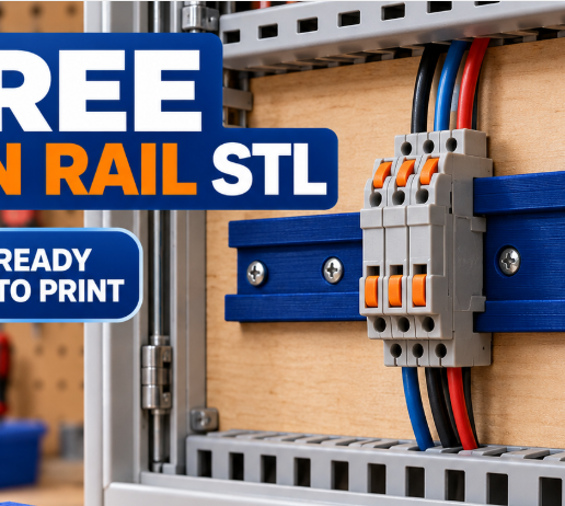 Custom DIN Rail Mounting Strip – Free STL & Online Configurator