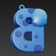 Skull-Themed-B-Letter-Keychain-3D-Print-File-10.jpg Skull-Themed "B" Letter Keychain 3D Print File