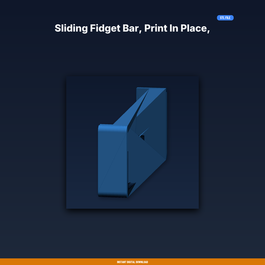 Sliding Fidget Bar, Print in Place, Dovetail Track, - 3D Printable STL File