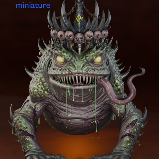 Grog'narg, King of Rot (DnD miniature-sculpture 3d printable)