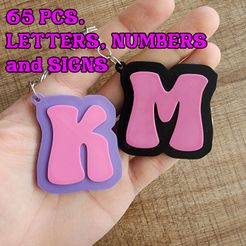 123.jpg keychain consisting of letters, numbers and signs - Letter Keychain