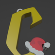 C-Llavero.png HARRY POTTER STYLE LETTER C WITH CHRISTMAS HAT + KEY CHAIN