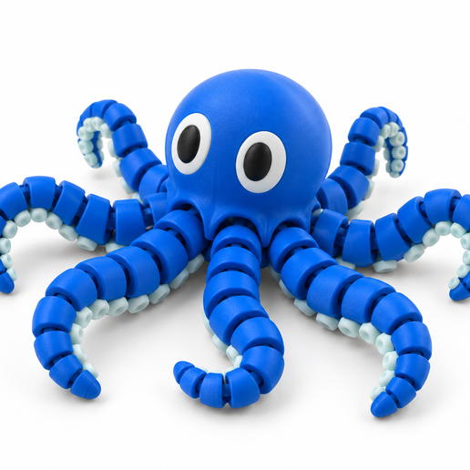 Poulpe décoratif aux tentacules segmentés – Modèle STL