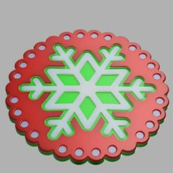 Christmas-snowflake-coaster-100-x-4.8.jpg STL file CHRISTMAS SNOWFLAKE COASTER・Design to download and 3D print