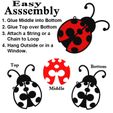 Ladybug-Assembly.jpg Décoration de fenêtre et de jardin avec un capteur de soleil en forme de coccinelle Plusieurs pièces Fichiers STL