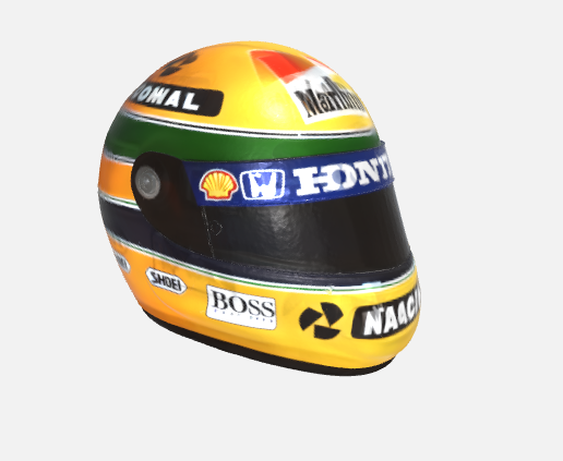 ? Ayrton Senna - 1992 Formula 1 Helmet・ OBJ File for 3D printing 