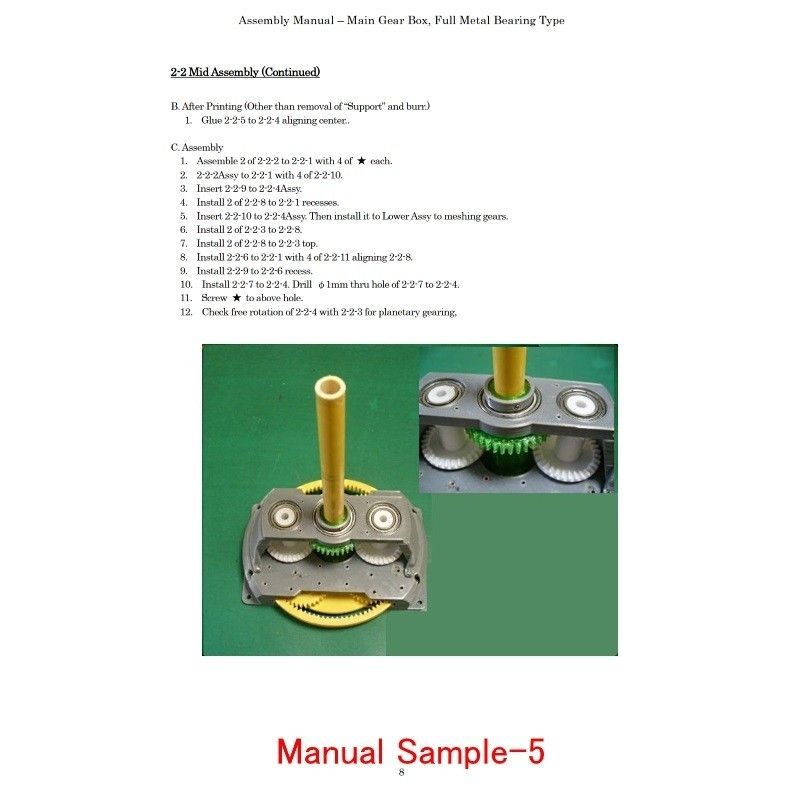 Manual-Sample-5.jpg Download STL file Main-Gear-Box, for Helicopter, Full metal bearing type • 3D printer design, konchan77