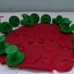 Tamons chiffres 1 _.jpg Free 3D file Stamps stamps number _ Number plasticine stamps・Design to download and 3D print