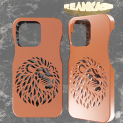 2-iphone-13-lion.png ETUI IPHONE 12 / 13 / 12 PRO / 13 PRO - Lion ( VORONOI )  🦁