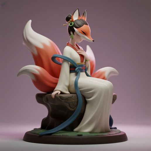 🎨 879 蒲松龄风格的七彩狐狸精, 魔术, 生物, 幻想, 木材, 基地, 剑
