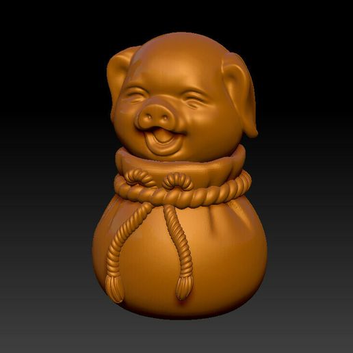 Lucky bag cute lucky PIG ornament - 3D model önizlemesi