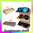 23.png Sunglasses shelf - glasses resting ledge organizer - hook usefull key holder - ray ban pilot parker-  - file for 3D printing