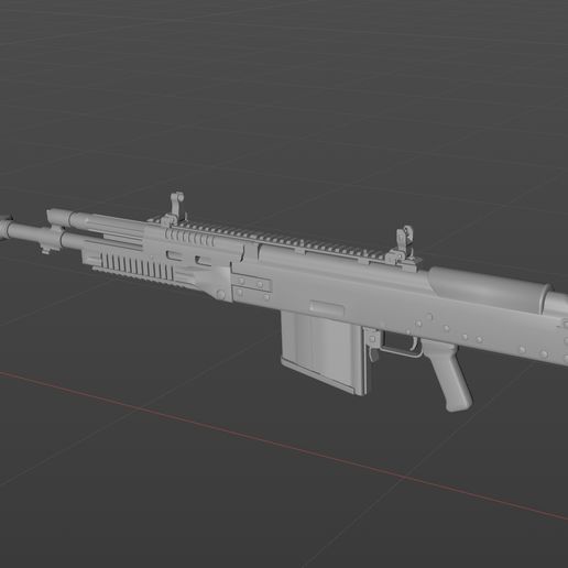 arquivo OBJ American AK-50 anti-material rifle digital model material 🗺 ...