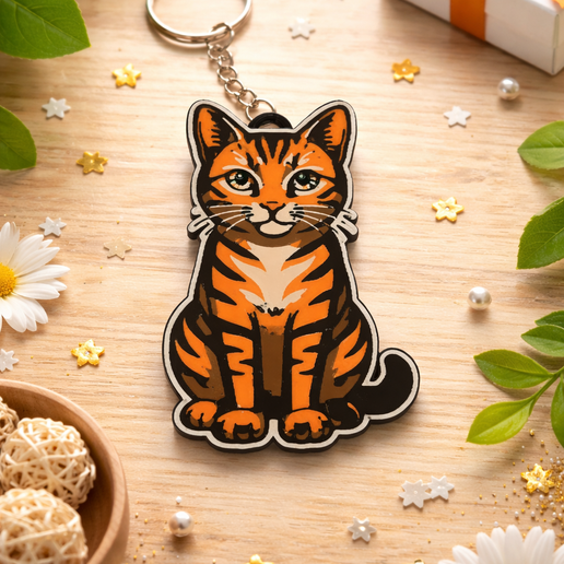 red cat keychain