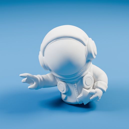 Chibi Astronaut Holding a Star Half Figure — 3D Printable Collector | Fan Gift | Tabletop Display