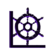 Ships-Wheel-Bracket-Left.stl Ships Wheel Shelf Bracket (Screw or Tape Mount)