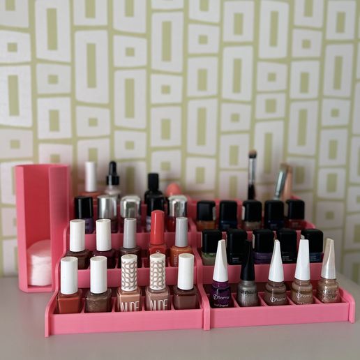 Adjustable-Makeup-Stand.jpg Modern Modular 3D Printed Makeup Stand – Ultimate Cosmetic Organizer