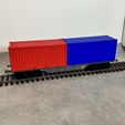 Train-Container-Wagon-8.jpg Железнодорожный контейнерный вагон — 40 футов / 60 футов с поворотными замками — масштаб 1:14