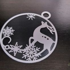 264.jpg Christmas Ball Deer and Snowflakes Two Colors