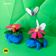 square-venusaurs-with-butterfree.png Archivo 3D Colección Pokemon Low Poly 151・Design para impresora 3D para descargar