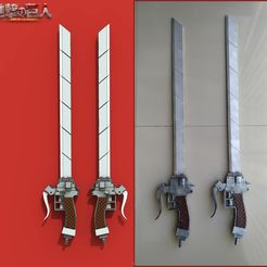 AonTitan_Dual.jpg 3D file Anime sword "Attack on Titan"・3D printing design to download, RedMutant