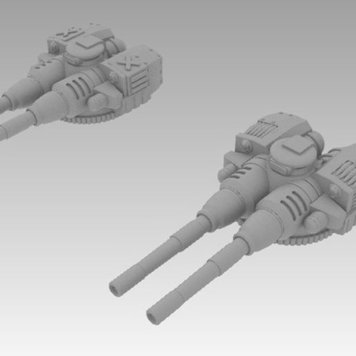 Suturus Pattern-Carapace Autocannon Turrets For Dominator Knights 3D model
