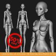 image-15.jpeg Anabel - 3D model woman bjd doll \ Female \ figurines \ articulated doll \ ooak \ 3d print \ character \ face