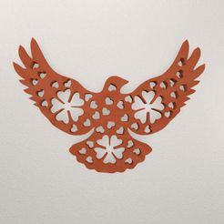 Bird-Wall-Decoration-WARAJ55-Preview.jpg STL file Bird Wall Decoration WARAJ55・Model to download and 3D print