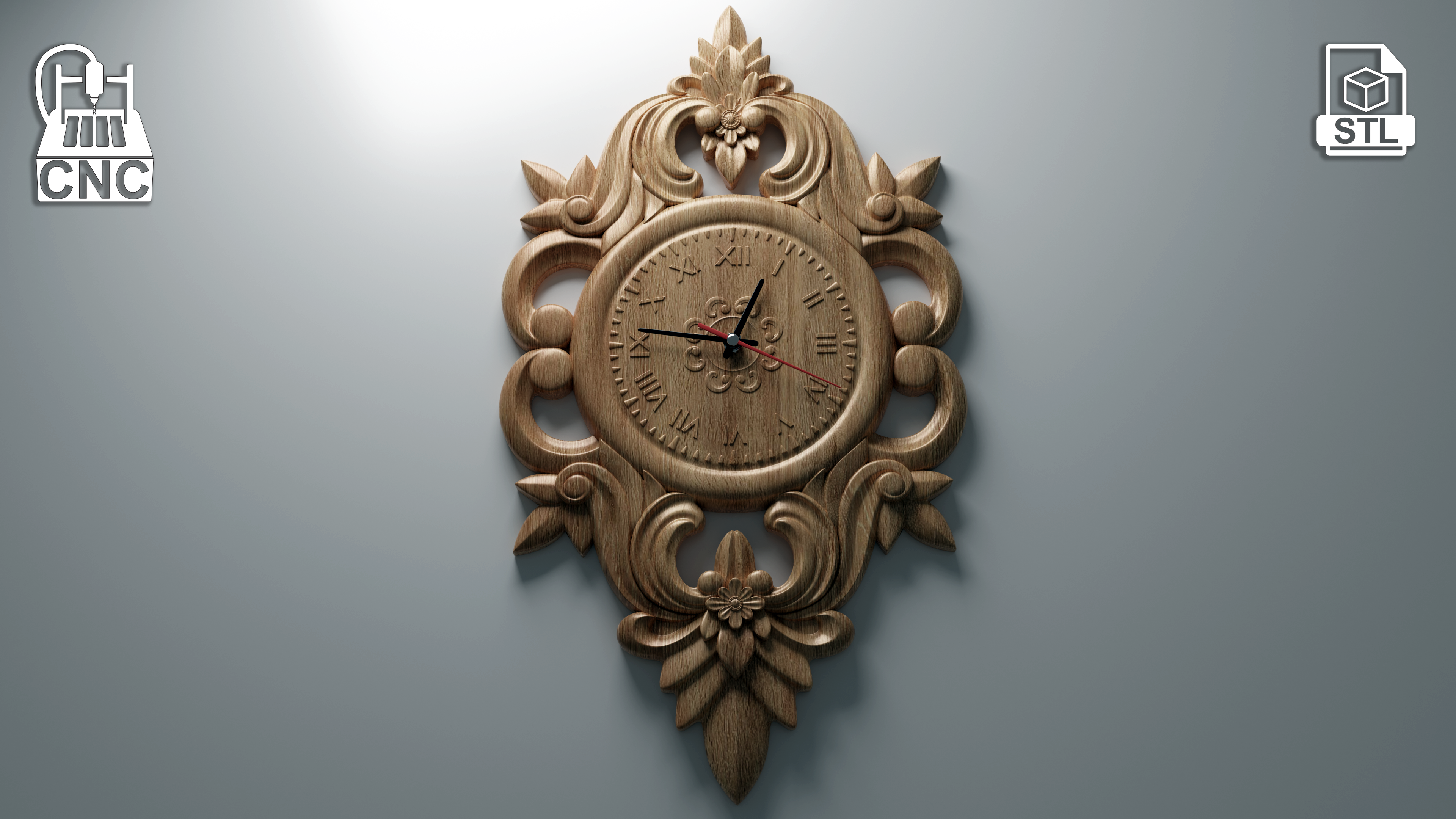 New Wall Clock Daraht_2 3d or engrave STL file Model for CNC Router Machine 
