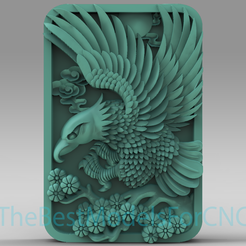 Asian-Eagle.png 3D Model STL File for CNC Router Laser & 3D Printer Asian Eagle