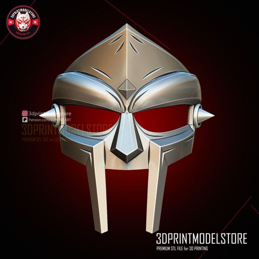 MF_Doom_Mask_Halloween_Cosplay_Props_3D_Print_Model_Store_STL_File_04.jpg MF Doom Mask Metal Face Gladiator Cosplay, Halloween, Props