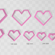 Capture.png Geometric Heart 1 Clay Cutter - STL Digital File Download- 11 sizes and 2 Earring Cutter Versions, cookie cutter