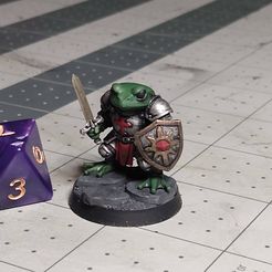 Paladín rana toro africana - Miniaturas imprimibles en 3D | DnD & Juegos de rol de mesa