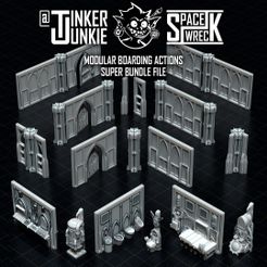 BUNDLE.jpg Archivo STL Space Wreck: Gothic Boarding Actions Terrain Set Bundle SUPER FILE・Modelo imprimible en 3D para descargar