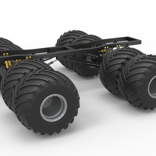 Chassis of vintage monster truck with double wheels (1:25 Scale)