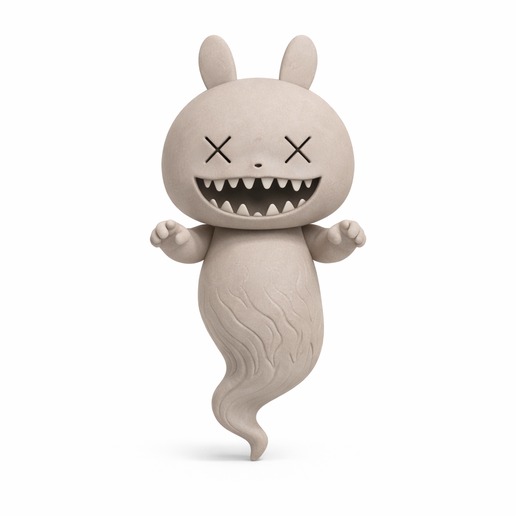 Ghost Art Toy Figurine - Labubu Style Ghost Character - Kawaii Ghost Vinyl Toy - 3D Print STL