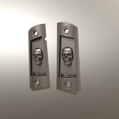 1.png 3D file Colt 1911 grips Terminator Skellet T-800・Design to download and 3D print